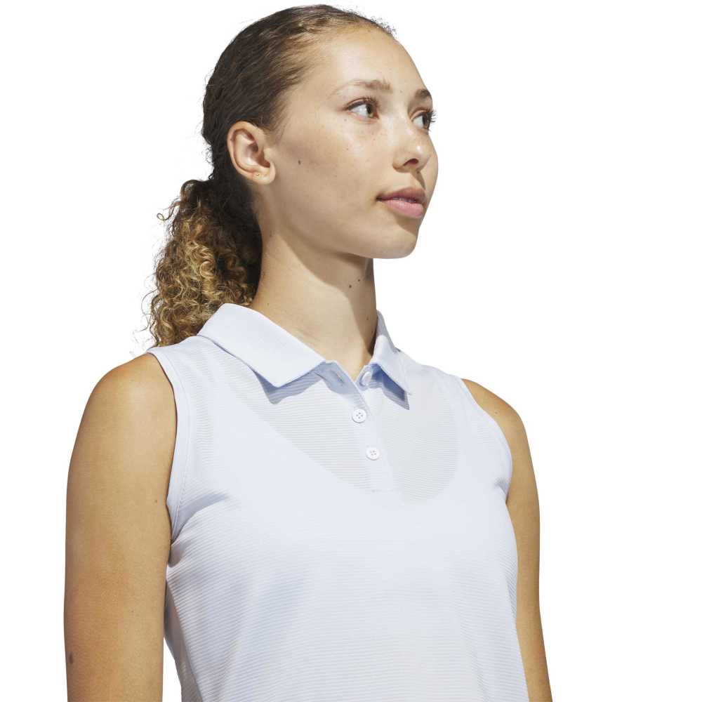 Adidas Solid Ottoman Sleeveless Polo - Image 4