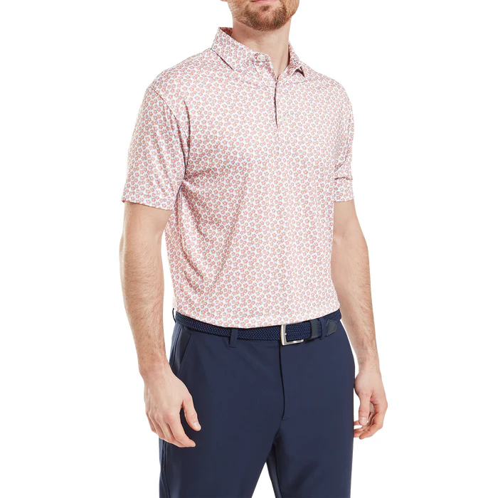 Footjoy Floral Sketch Print Lisle Polo - Image 6
