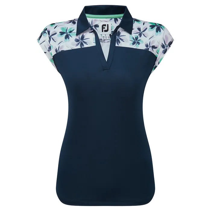 FootJoy CS Blocked Floral Print Ladies Polo - Image 4