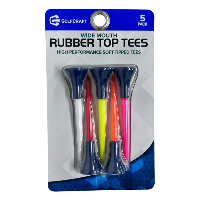 GolfCraft Rubber Top Tees - 5pk