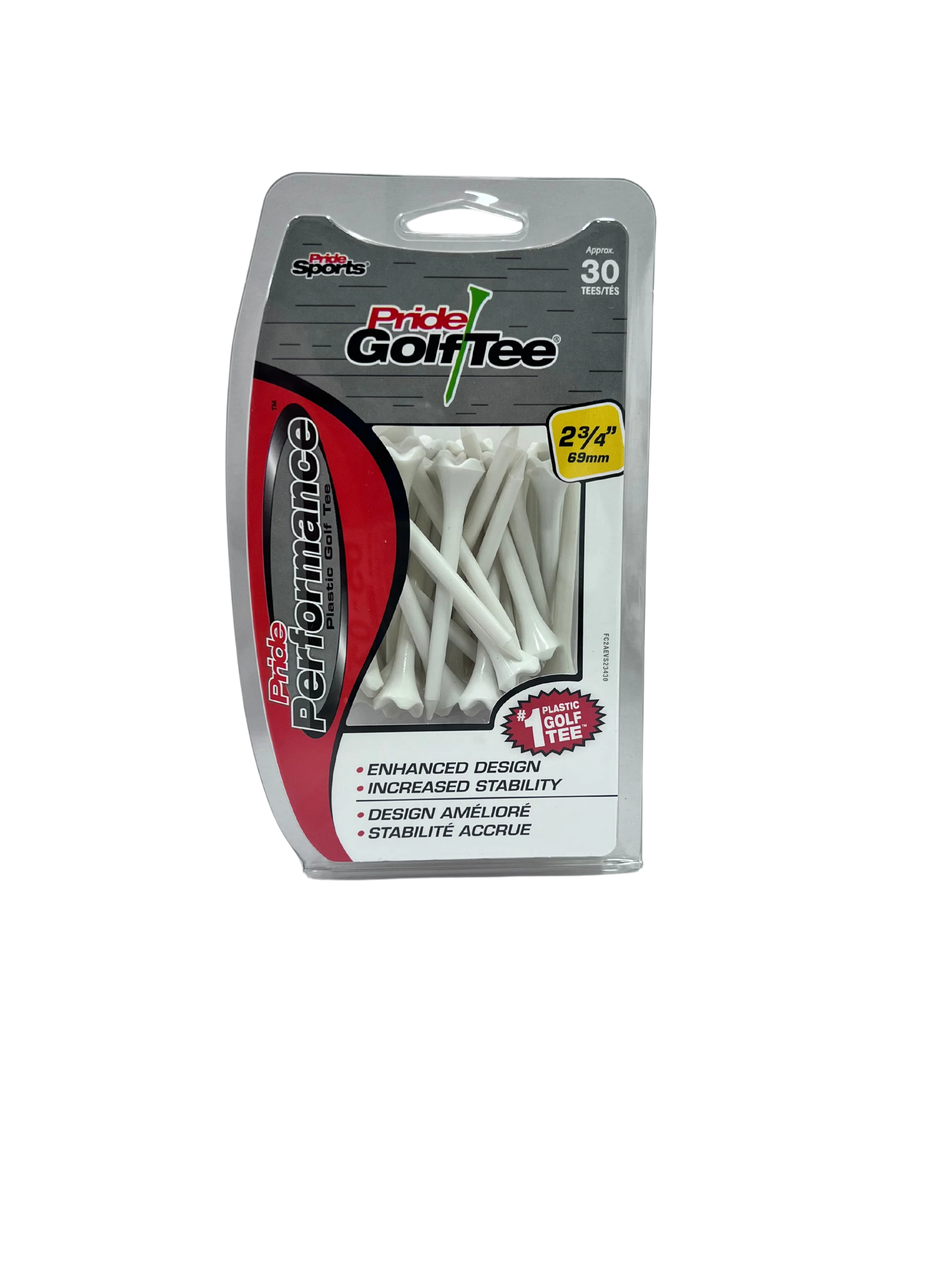 Pride Professional Tee System 2 3/4" Plastic Tees White - 30pk
