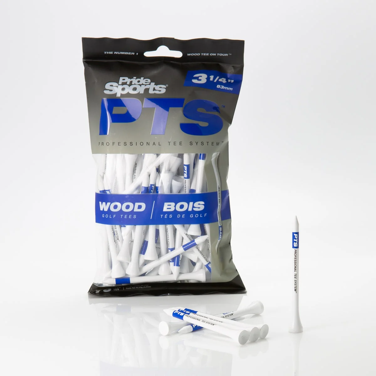 Pride Professional Tee System 3 1/4" Wooden Tees - 75pk
