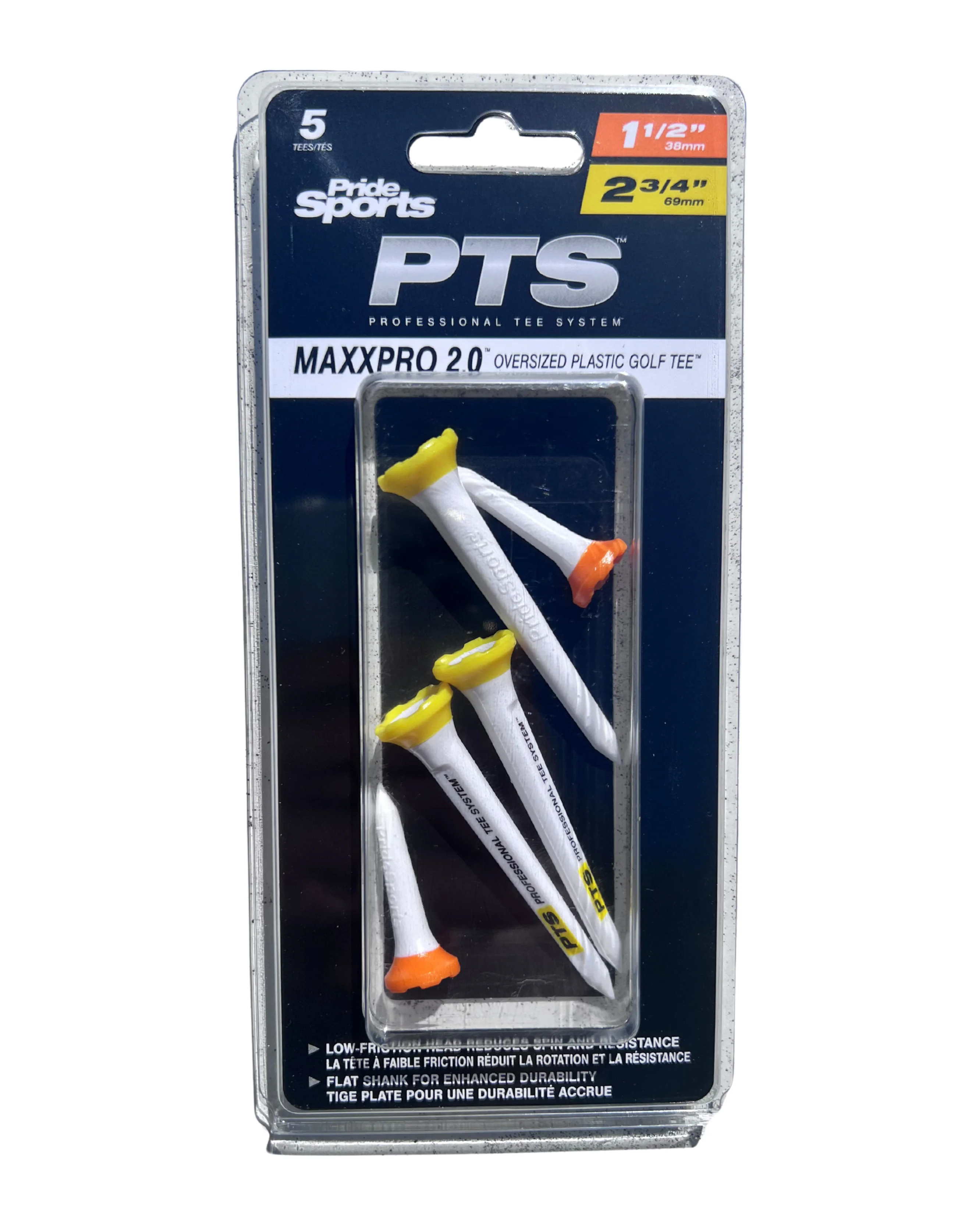 Pride Maxxpro 2.0 Oversize Precision Tee System 2x 1 1/2, 3x 2 3/4 Plastic Combo Tees - 5pk