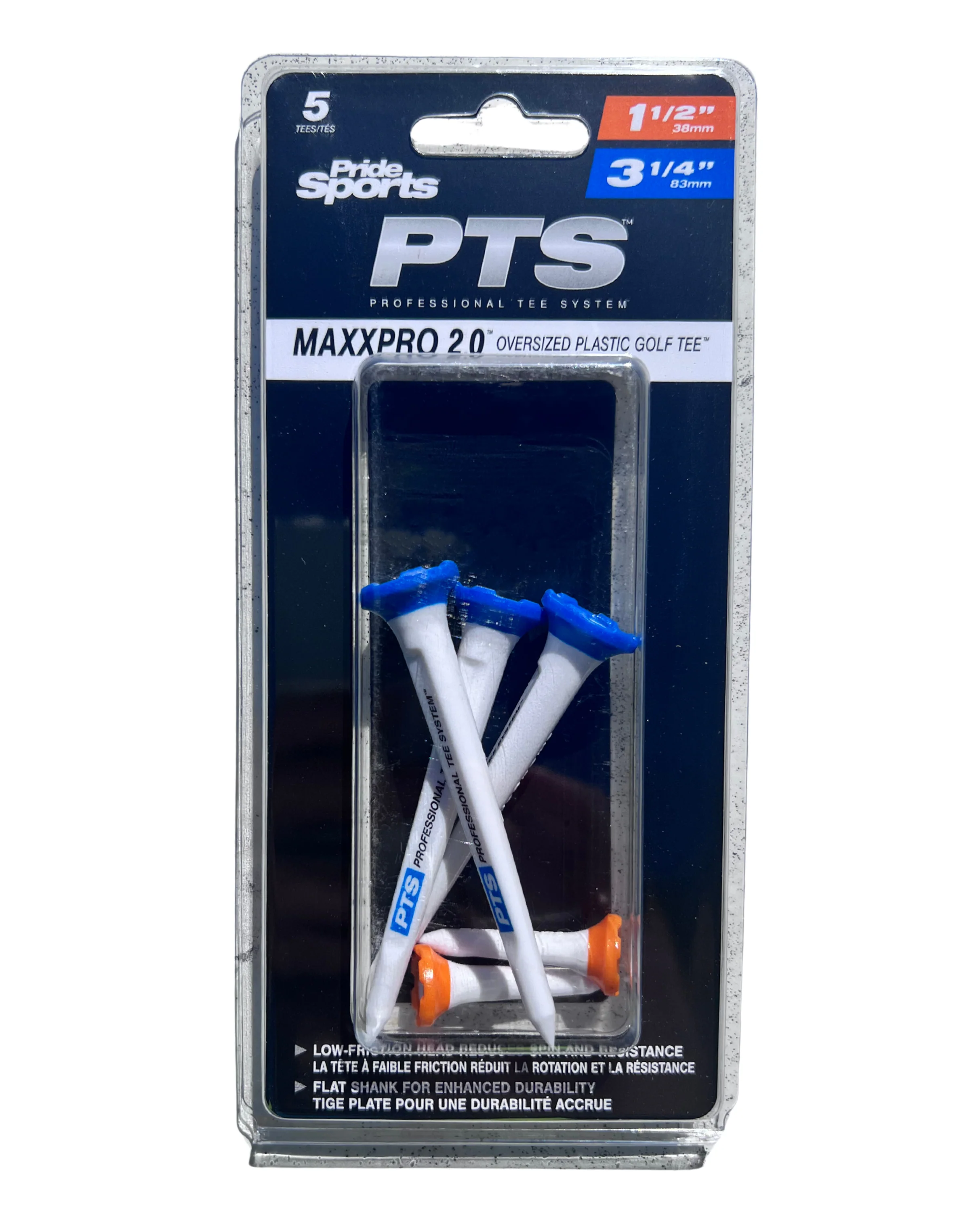 Pride Maxxpro 2.0 Oversize Precision Tee System 2x 1 1/2, 3x 3 1/4 Plastic Combo Tees - 5pk