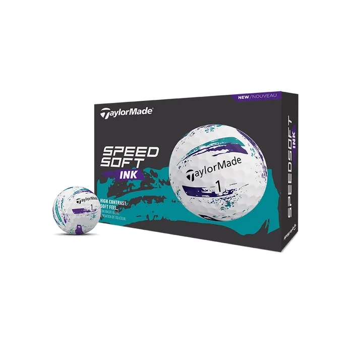 TaylorMade 2026 Speedsoft Ink Golf Balls 12pk - Purple/Teal - Image 2