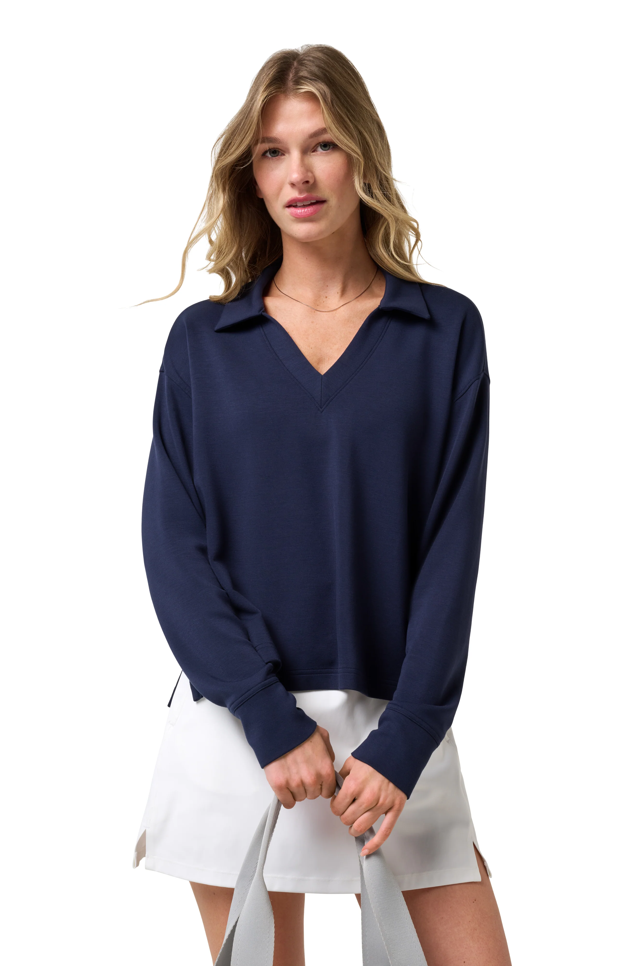 TravisMathew Skyloft Soft V-Neck Ladies Pullover - Image 2
